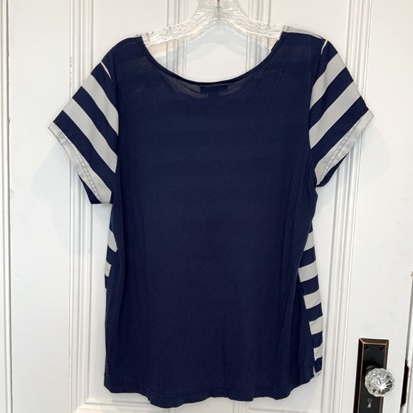 Gap Nautical Navy and White Striped Blouse - Size M - Picture 2 of 4